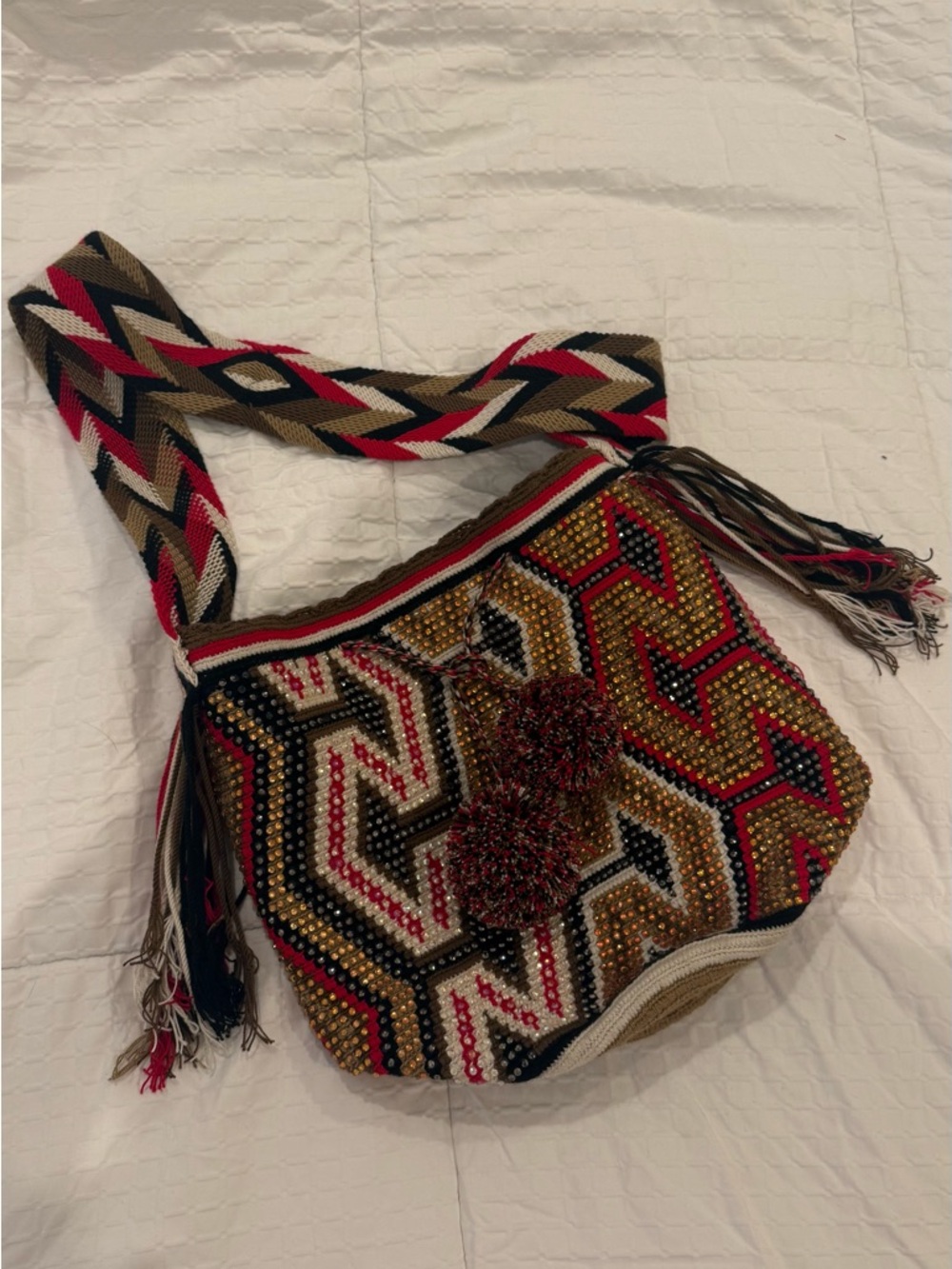 Wayuu Handwoven Multicolor Boho Crossbody Bag